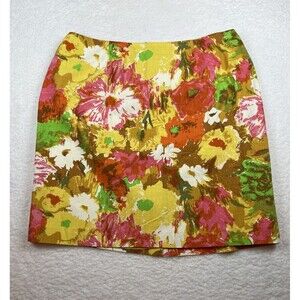 Talbots Skirt Womens 18WP Petite Plus Floral A-line Mini Colorful Summer Career